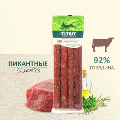 TitBit 0,08кг Золотая коллекция колбаски Пикантные для собак TitBit 0,08кг Золотая коллекция колбаски Пикантные для собак