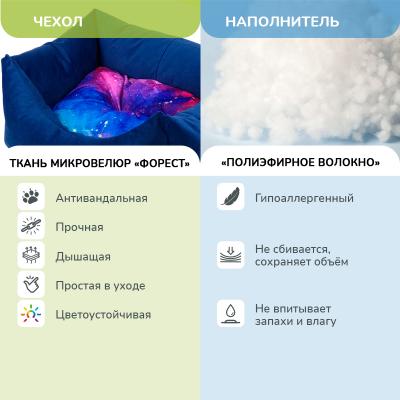 Лежанка (Зооэкспресс) 732321 пухлик "Космос" мебельная ткань №2 49*36*22 см синий фото