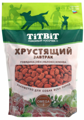 TiTBiT 0,7кг Завтрак хрустящий с говядиной для собак всех пород TiTBiT 0,7кг Завтрак хрустящий с говядиной для собак всех пород
