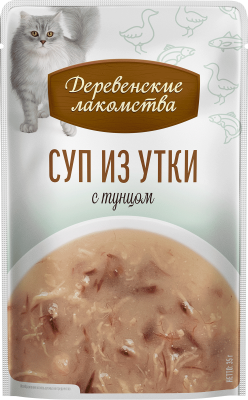 Деревенские лакомства 0,035кг*4 шт суп из утки с тунцом, пауч (76051158) фото