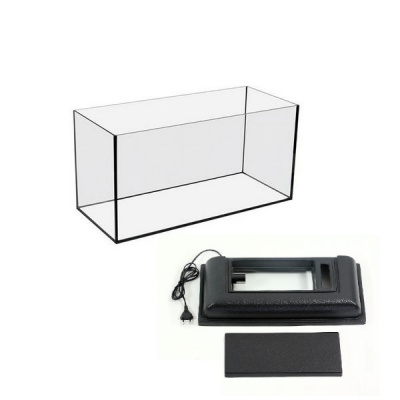 Аквариум (Голдфиш) 35л (48*22,5*34,6) ширма с черной крышкой и диодной лампой Ш35F Е14 черный