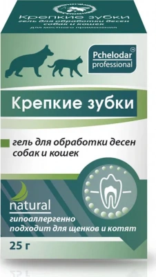 Гель (Пчелодар) Крепкие Зубки для обработки десен кошек и собак, 25г