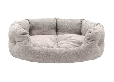 Лежанка (Зооэкспресс) пухлик "NORD" 722311 со стяжкой мебельная ткань №1 43*32*16 см бежевый