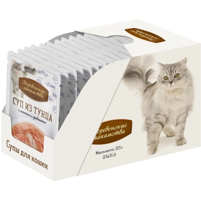 Деревенские Лакомства 0,035кг суп из тунца с лососем и гребешком (74501193) фото