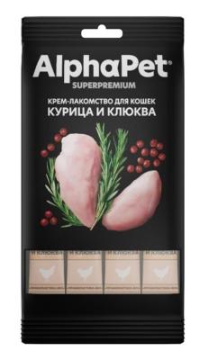 AlphaPet Superpremium (АльфаПет) 0,048кг крем-лакомство курица клюква для кошек (654608) фото