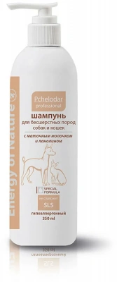 Шампунь (Пчелодар) 350 мл для бесшерстных собак и кошек фото