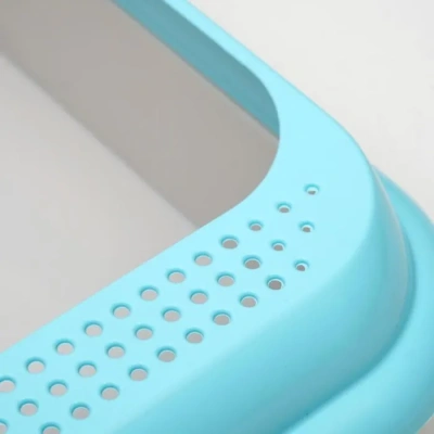 Туалет (Zoo Plast) Мур-мяу с бортом, голубой (45,5*35,5*16см)                                          фото