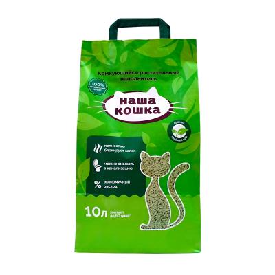Наполнитель (Наша кошка) Зеленый чай 10л (4,2 кг) Тофу растительный комкующийся для кошек    фото