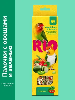 Rio палочки 0,075кг*2шт для средних попугаев с овощами и зеленью, 150г 