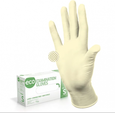 Перчатки (ECO) латексные смотровые нестерильные опудренные, L