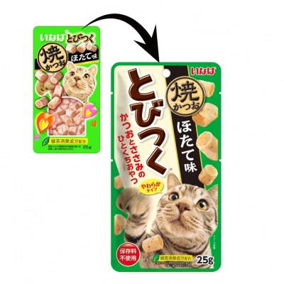 Inaba Tobitsuku Yakikatsuo 0,025кг со вкусом морского гребешка лакомство для кошек фото Inaba Tobitsuku Yakikatsuo 0,025кг со вкусом морского гребешка лакомство для кошек фото