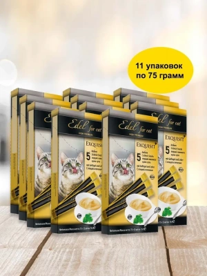 Edel Cat 0,09кг лакомство крем-суп птица и печень для кошек, 6шт фото