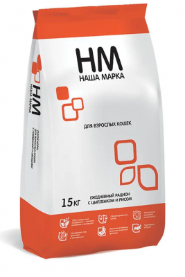 Наша Марка 15кг цыпленок и рис сухой для взрослых кошек фото