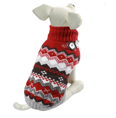 Свитер (Triol) Цветочки XL, бордовый, размер 40см 