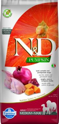 Farmina (Фармина) N&D Dog 12кг перепел, гранат и тыква для взрослых собак медиум и макси