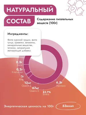 Best Dinner Cat Holistic 0,07кг филе в желе с курицей, тунцом и креветками для кошек (408917) фото