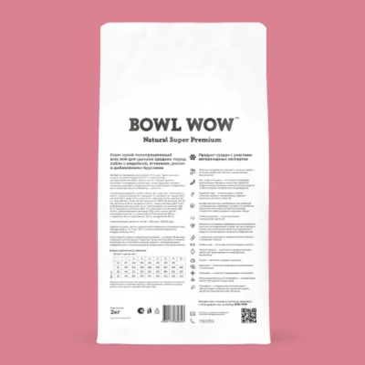 Bowl Wow 2кг индейка, ягненок с рисом и брусникой сухой для щенков средних пород  (660323) фото Bowl Wow 2кг индейка, ягненок с рисом и брусникой сухой для щенков средних пород  (660323) фото