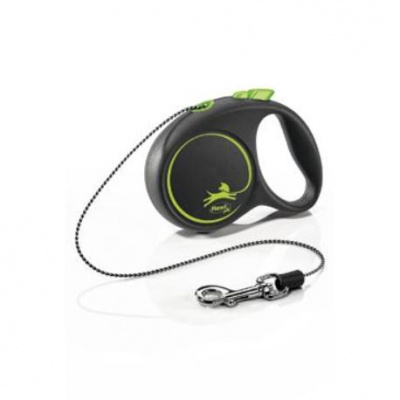 Рулетка (Flexi) Black Design S трос  5м до 12кг зеленый фото