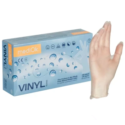 Перчатки mediOk виниловые (Blue Sail) размер ХL (50 пар/упак)