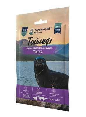 ТерриториЯ Таймыр 5 шт. х 0,02кг Крем-лакомство для кошек Треска фото