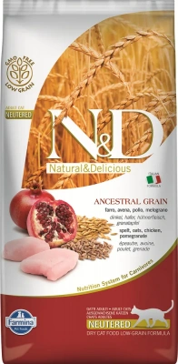 Farmina (Фармина) N&D Low Grain Cat 5кг низкозерновой курица и гранат сухой для стерилизованных кошек и кастрированных котов (4049) Farmina (Фармина) N&D Low Grain Cat 5кг низкозерновой курица и гранат сухой для стерилизованных кошек и кастрированных котов (4049)
