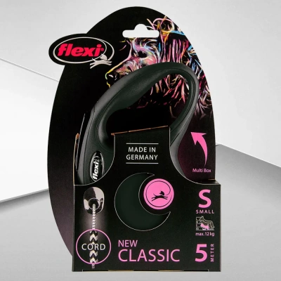 Рулетка (Flexi) Classic S трос 5м до 12кг черный фото Рулетка (Flexi) Classic S трос 5м до 12кг черный фото