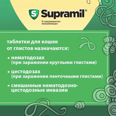 Supramil таблетки для котят и кошек до 2 кг (ЛИЦЕНЗИЯ) фото Supramil таблетки для котят и кошек до 2 кг (ЛИЦЕНЗИЯ) фото