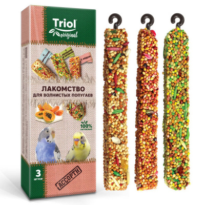 Triol 0,08кг лакомство ассорти для волнистых попугаев (3 шт) Triol 0,08кг лакомство ассорти для волнистых попугаев (3 шт)