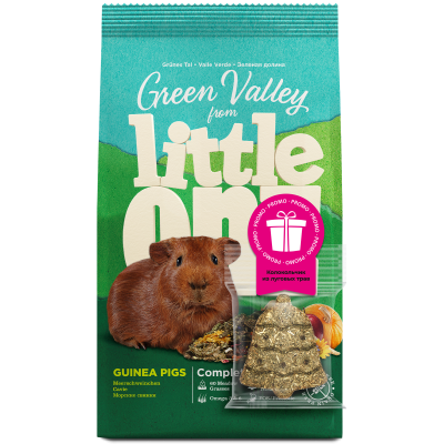 Little One ПРОМО корм Зеленая долина из разнотравья для морских свинок, 0,75к г + Колокольчик 0,024кг фото