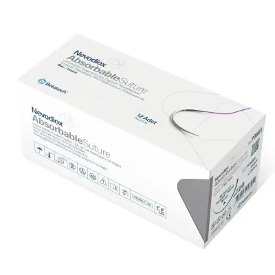 Нить ПДX Nevodiox Монофиламентная рассас 1х75 см 3-0 (МР 2), с иглой 20 мм, 1/2, колющая (12 шт)