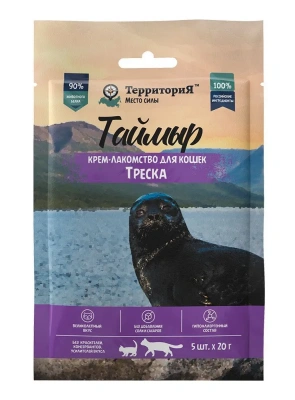 ТерриториЯ Таймыр 5 шт. х 0,02кг Крем-лакомство для кошек Треска фото ТерриториЯ Таймыр 5 шт. х 0,02кг Крем-лакомство для кошек Треска фото