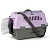 Переноска (Зооэкспресс) 18122 для животных "Турне" L с прозрачной пластиковой дверцей (коврик + ремень) 54.5*36*34 см фиолетовая фото