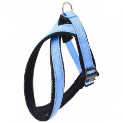 Шлейка (Зооэкспресс) 5733 Г FRESH LINE 20 мм капрон/сетка Х-образная, регулируемая от 35 до 50 см голубая