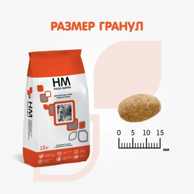 Наша Марка 12кг цыпленок + овощи сухой корм для средних пород собак фото