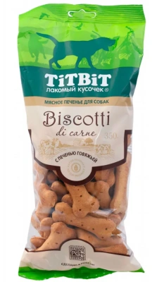 TiTBiT 0,35кг лакомство печенье Бискотти с печенью говяжьей для собак TiTBiT 0,35кг лакомство печенье Бискотти с печенью говяжьей для собак
