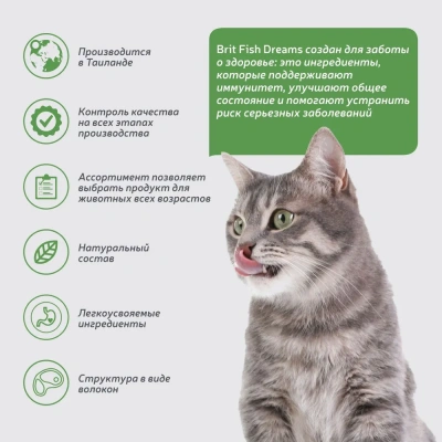 Brit Fish Dreams Tuna & Squid 0,08кг тунец и кальмар консервы для кошек (527915) фото