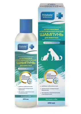 Шампунь (Пчелодар) антигрибковый и противоаллергический для животных, 250мл Шампунь (Пчелодар) антигрибковый и противоаллергический для животных, 250мл