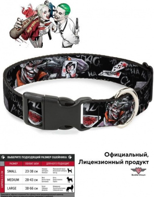 Ошейник (Buckle-Down) Джокер мультицвет с пластиковой застёжкой 28-43 см фото