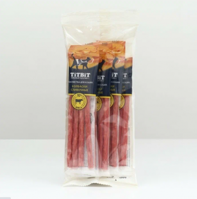 TiTBiT Золотая коллекция колбаски Сливочные для кошек (20 г х 5 упак)