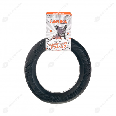 Игрушка (Doglike) Снаряд Tug&Twist HD, кольцо 8-мигранное усиленное среднее, черный для собак фото