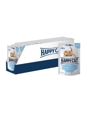 Happy Cat 0,1кг курочка+морковь кусочки в соусе для котят (400751) фото Happy Cat 0,1кг курочка+морковь кусочки в соусе для котят (400751) фото