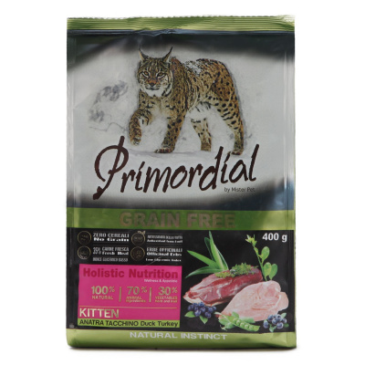 Primordial 0,4кг утка, индейка беззерновой сухой для кошек (011102) Primordial 0,4кг утка, индейка беззерновой сухой для кошек (011102)
