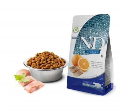 Farmina (Фармина) N&D Cat Ocean 1,5кг беззерновой рыба и апельсин сухой для кошек (1068) фото Farmina (Фармина) N&D Cat Ocean 1,5кг беззерновой рыба и апельсин сухой для кошек (1068) фото