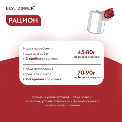 Best Dinner Premium Меню №3 0,34кг говядина, кролик консервы для взрослых и щенков с 6 мес. для собак фото Best Dinner Premium Меню №3 0,34кг говядина, кролик консервы для взрослых и щенков с 6 мес. для собак фото