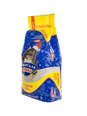 Наполнитель (Сибирская кошка) 5л "Супер" комкующийся для кошек АКЦИЯ +20% бесплатно Новый год фото