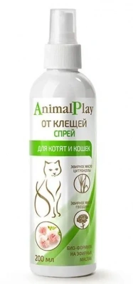 Спрей (Animal Play) репеллентный от клещей и других эктопаразитов для кошек 200мл фото