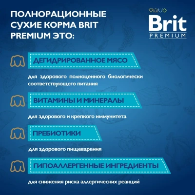Brit Premium Dog 3кг Sensitive ягненок и индейка для взрослых собак всех пород с чувствительным пищеварением (50031 фото