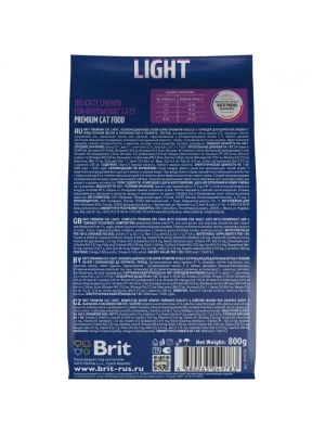 Brit Premium Cat Light 0,8кг курица сухой для кошек с избыточным весом (5049783) фото Brit Premium Cat Light 0,8кг курица сухой для кошек с избыточным весом (5049783) фото