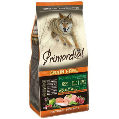 Primordial 2кг курица лосось беззерновой сухой для собак (011003) Primordial 2кг курица лосось беззерновой сухой для собак (011003)