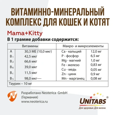 Unitabs 0,12л витаминная паста Mama+Kitty для котят с 4х недель, беременным и кормящим кошек фото Unitabs 0,12л витаминная паста Mama+Kitty для котят с 4х недель, беременным и кормящим кошек фото